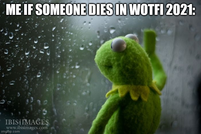 Please don't kill anyone off, SMG4 | ME IF SOMEONE DIES IN WOTFI 2021: | image tagged in kermit window | made w/ Imgflip meme maker