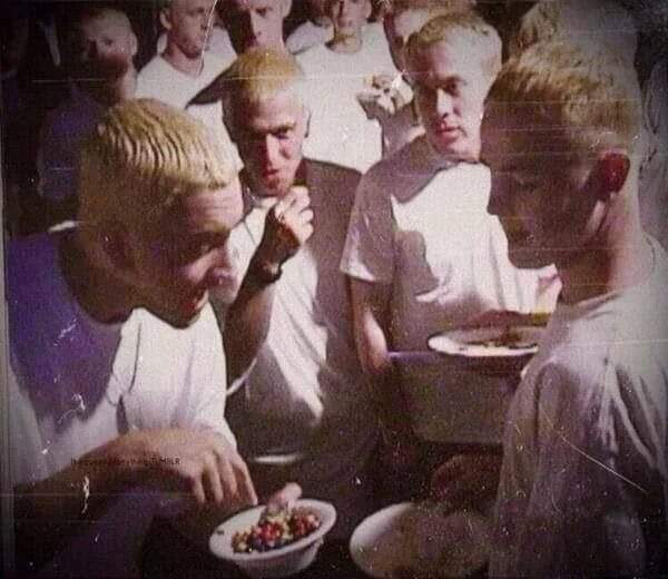 High Quality Eminem, sharing M&Ms with Eminems Blank Meme Template