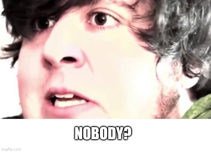Shitpost | NOBODY? | image tagged in jon tron stop | made w/ Imgflip meme maker
