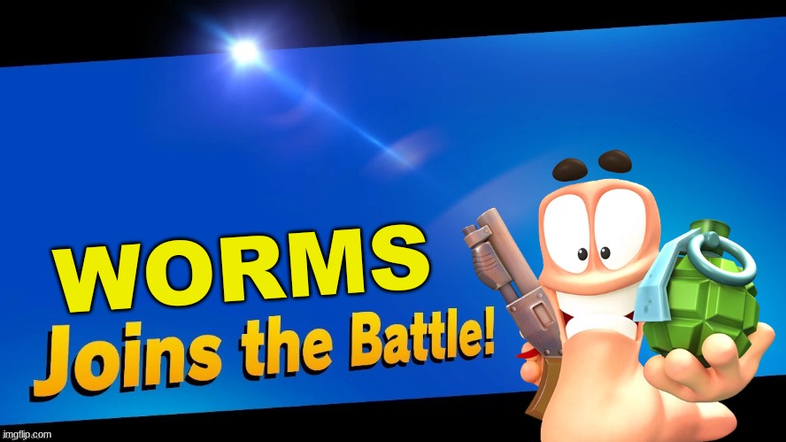 if you remember this game, you deserve a veterans discount | WORMS | image tagged in blank joins the battle | made w/ Imgflip meme maker