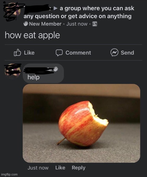 how eat apple | made w/ Imgflip meme maker