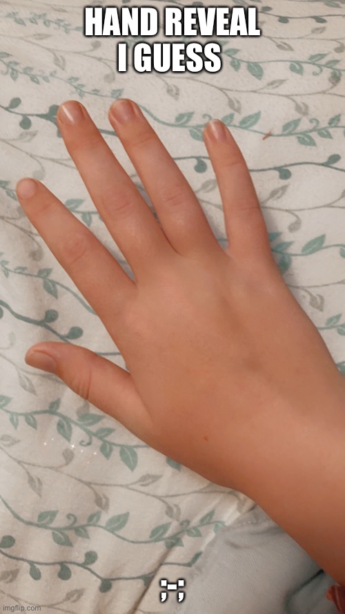 HAND REVEAL I GUESS; ;-; | made w/ Imgflip meme maker