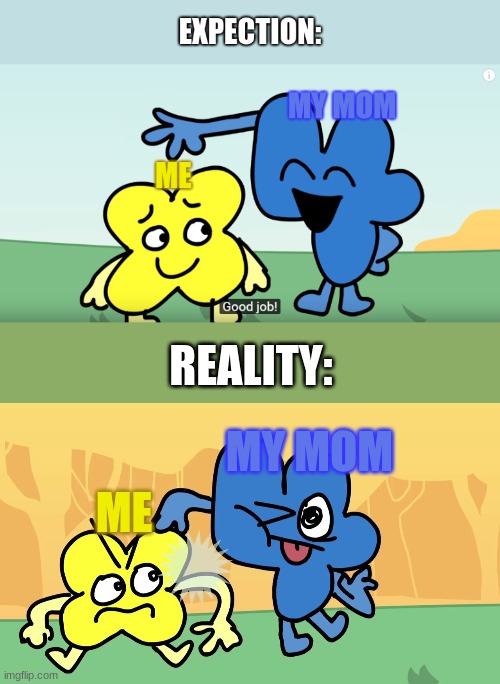 it do be like this... ok... | REALITY:; MY MOM; ME | made w/ Imgflip meme maker