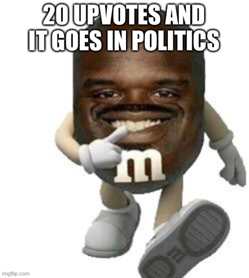 20 UPVOTES AND IT GOES IN POLITICS | image tagged in politics | made w/ Imgflip meme maker