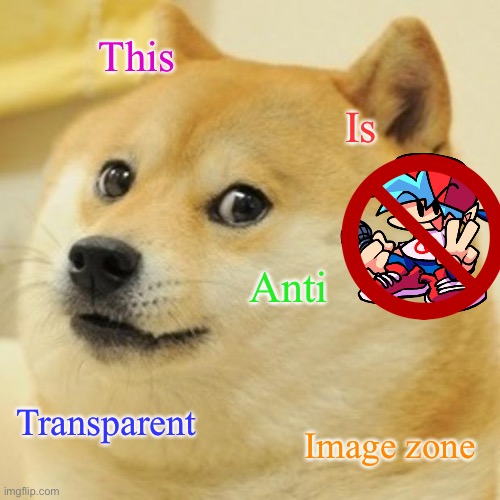 Doge Meme | This; Is; Anti; Transparent; Image zone | image tagged in memes,doge,transparent,images,y u weed twis | made w/ Imgflip meme maker
