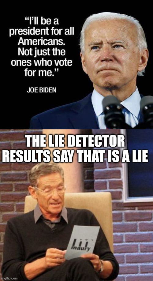 Liar Biden is Full of Sh*t | THE LIE DETECTOR RESULTS SAY THAT IS A LIE | image tagged in memes,maury lie detector | made w/ Imgflip meme maker