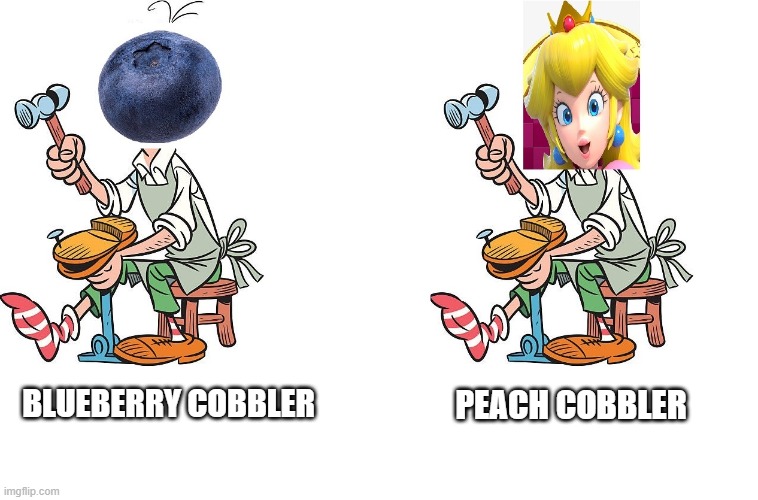 Which Cobbler Do You Prefer? | BLUEBERRY COBBLER; PEACH COBBLER | image tagged in cobbler,peach cobbler,blueberry cobbler | made w/ Imgflip meme maker