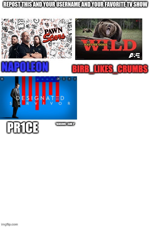 *SEASONS 1 AND 2*; PR1CE | made w/ Imgflip meme maker