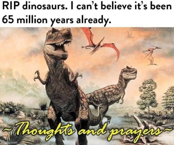 Thoughts and prayers for dinos | image tagged in thoughts and prayers for dinos | made w/ Imgflip meme maker