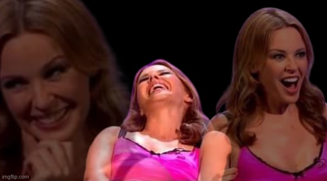 High Quality Kylie Minogue laughing manaically Blank Meme Template