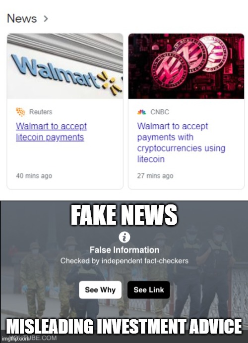 walmart | FAKE NEWS; MISLEADING INVESTMENT ADVICE | image tagged in fact checker | made w/ Imgflip meme maker