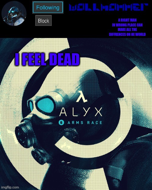 wallhammer | I FEEL DEAD | image tagged in wallhammer | made w/ Imgflip meme maker