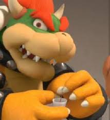 High Quality bowser holding a cup Blank Meme Template
