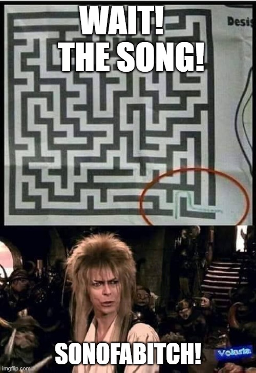 Bowie | WAIT!    THE SONG! SONOFABITCH! | image tagged in david bowie | made w/ Imgflip meme maker