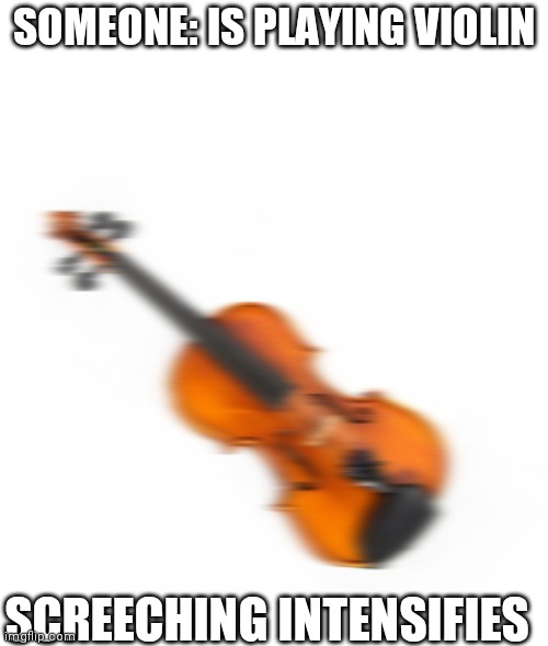SOMEONE: IS PLAYING VIOLIN; SCREECHING INTENSIFIES | image tagged in violin,high-pitched demonic screeching,intensifies | made w/ Imgflip meme maker