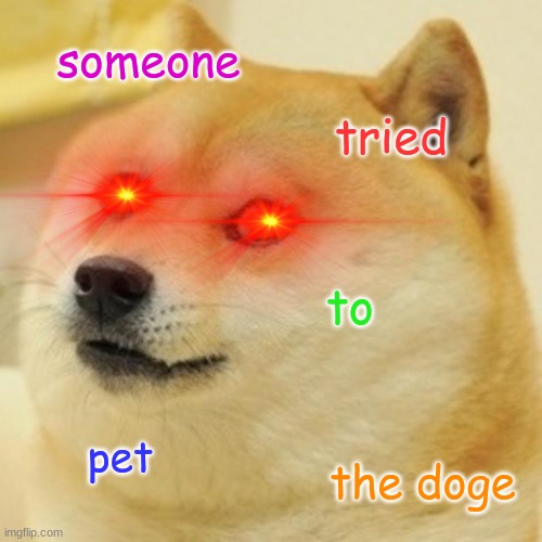 Doge Meme | someone; tried; to; pet; the doge | image tagged in memes,doge | made w/ Imgflip meme maker