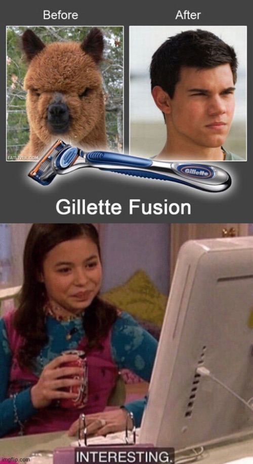 The more you know! | image tagged in icarly interesting,alpaca,funny,memes,razor,shaving | made w/ Imgflip meme maker