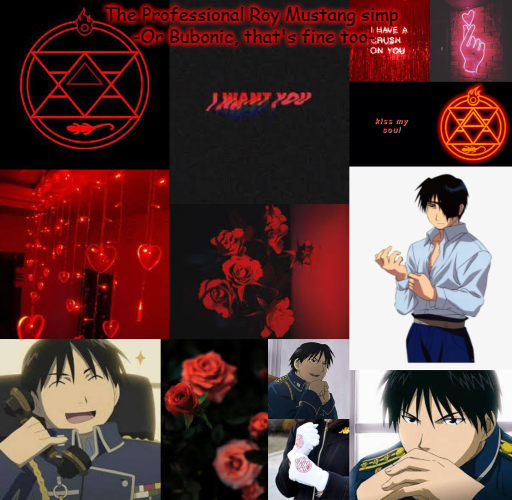 I am a professional Roy Mustang simp Blank Meme Template