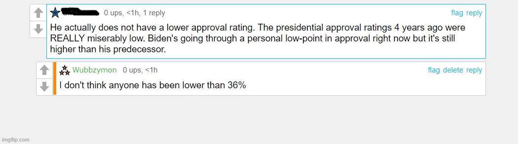 Trump never got lower than 36% (I keep misclicking 2) | image tagged in trump,biden,approvals | made w/ Imgflip meme maker