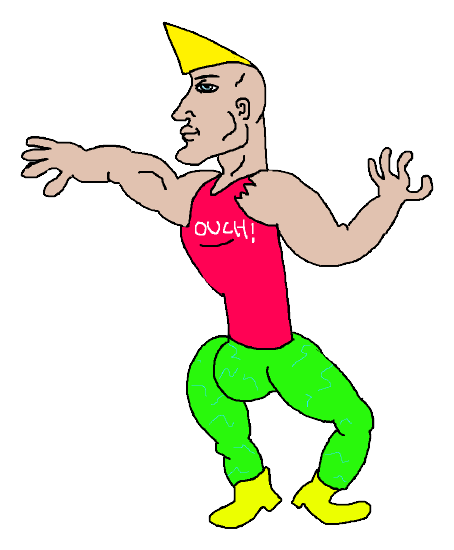 High Quality Ouch Chad transparent Blank Meme Template