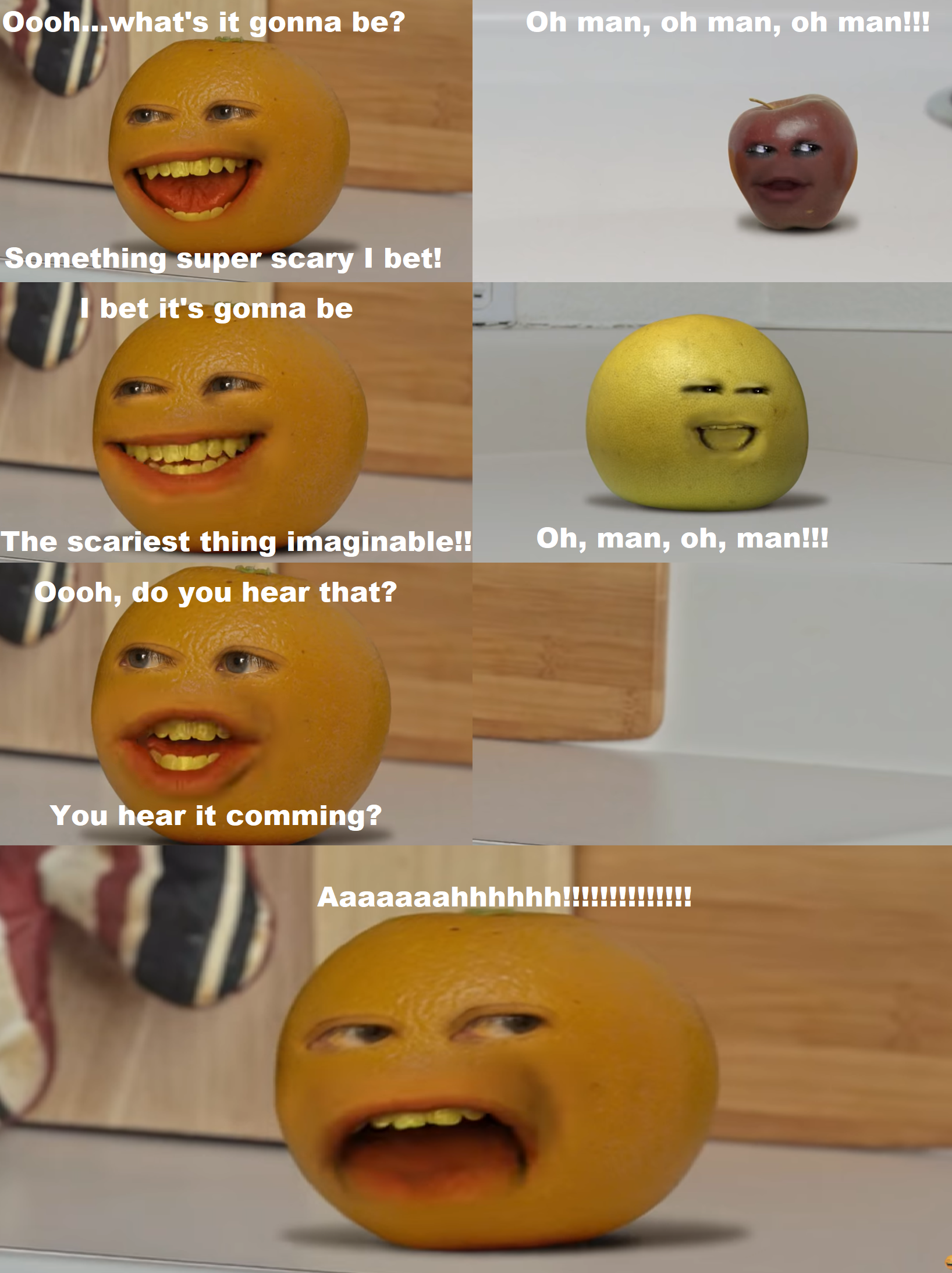 Annoying Orange scariest thing imaginable Blank Meme Template