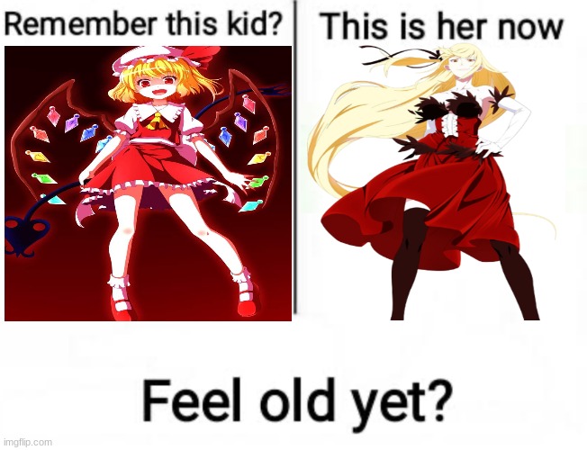 remember flandre scarlet?this is her now. feel old yet? | image tagged in remember this kid,touhou,meme,anime,anime meme | made w/ Imgflip meme maker