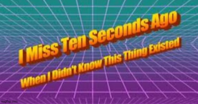 I miss ten seconds ago | image tagged in i miss ten seconds ago | made w/ Imgflip meme maker