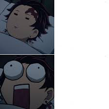 High Quality Sleeping Tanjiro Blank Meme Template