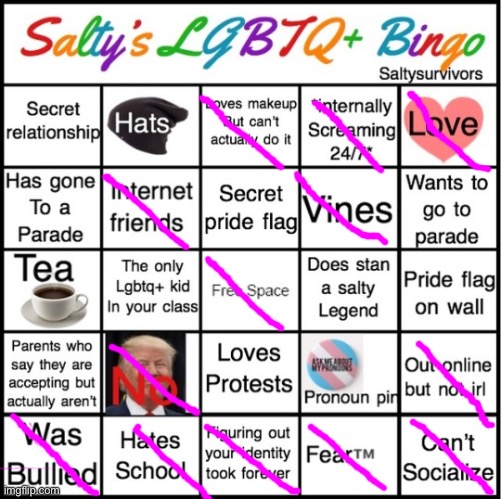 I forgot to check off one last time, sorry for the repost | image tagged in the pride bingo | made w/ Imgflip meme maker
