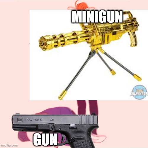 MINIGUN; GUN | image tagged in guns | made w/ Imgflip meme maker