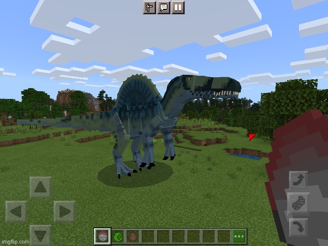 i got a dinosaur mod for minecraft | image tagged in minecraft | made w/ Imgflip meme maker