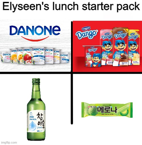 lunch starter pack | Elyseen's lunch starter pack | image tagged in memes,blank starter pack,lunch | made w/ Imgflip meme maker