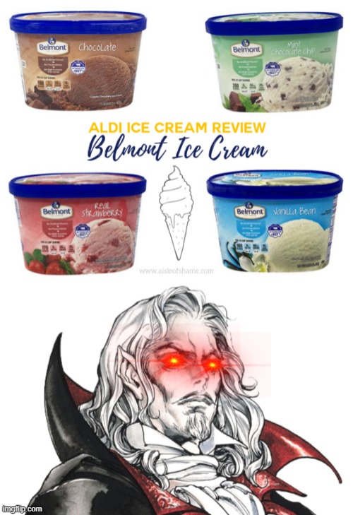 Dracula's least favorite ice cream | image tagged in castlevania,ice cream,dracula | made w/ Imgflip meme maker