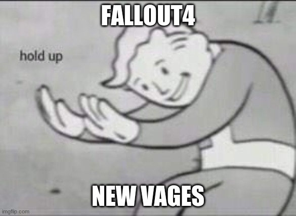 Fallout Hold Up | FALLOUT4; NEW VAGES | image tagged in fallout hold up | made w/ Imgflip meme maker