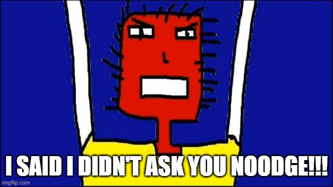 Nobody asked you Thestreetcraft seriously | I SAID I DIDN'T ASK YOU NOODGE!!! | image tagged in microsoft sam angry,memes,mind your own business,savage memes,submitted it anyway,nobody asked you | made w/ Imgflip meme maker