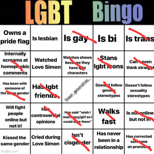 Today is not the day for gender, I pick Gremlin. | image tagged in lgbtq bingo | made w/ Imgflip meme maker