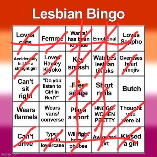 when nobody knows ur a lesbian bc nobody knows u | image tagged in lesbian bingo | made w/ Imgflip meme maker
