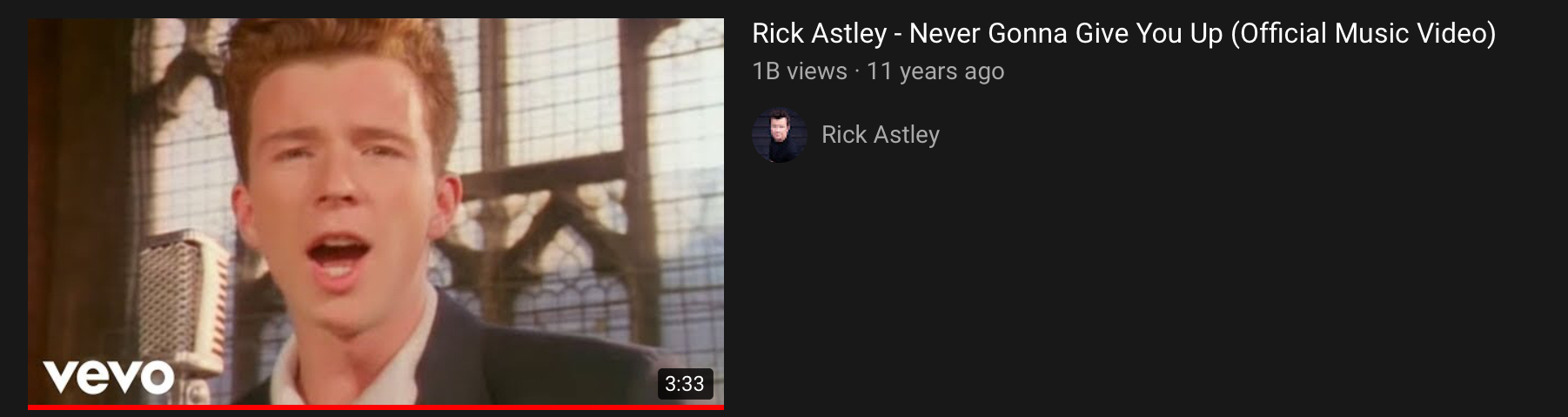 Rickroll 1Billion views Blank Meme Template