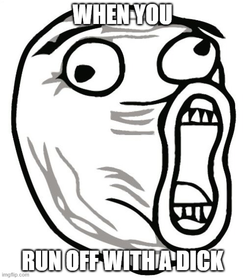 LOL Guy |  WHEN YOU; RUN OFF WITH A DICK | image tagged in memes,lol guy | made w/ Imgflip meme maker