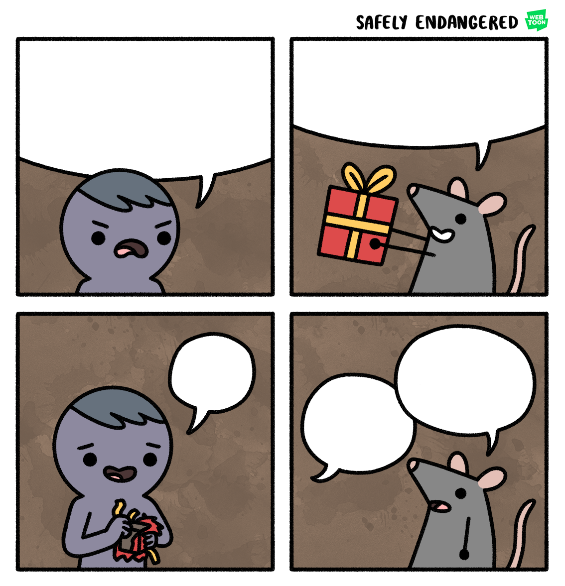 Rat with gift Blank Meme Template