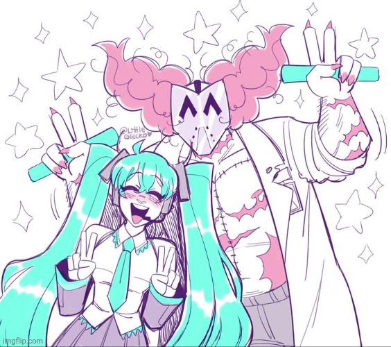 Miku and Tricky | image tagged in miku and tricky | made w/ Imgflip meme maker