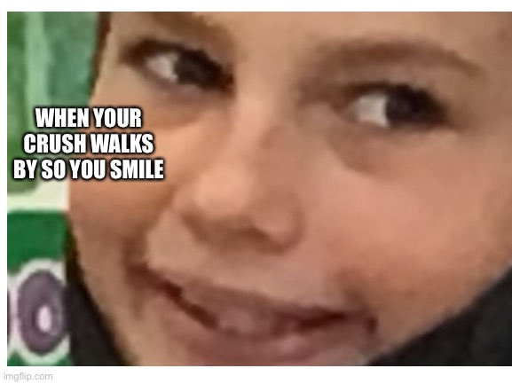 Everybody | WHEN YOUR CRUSH WALKS BY SO YOU SMILE | image tagged in crush,alex | made w/ Imgflip meme maker