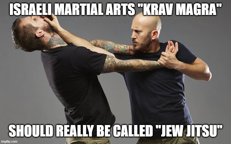 Krav Maga Nerd | ISRAELI MARTIAL ARTS "KRAV MAGRA"; SHOULD REALLY BE CALLED "JEW JITSU" | image tagged in krav maga nerd | made w/ Imgflip meme maker