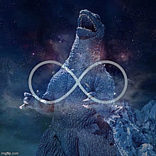 Infinite laughing Godzilla | image tagged in infinite laughing godzilla | made w/ Imgflip meme maker