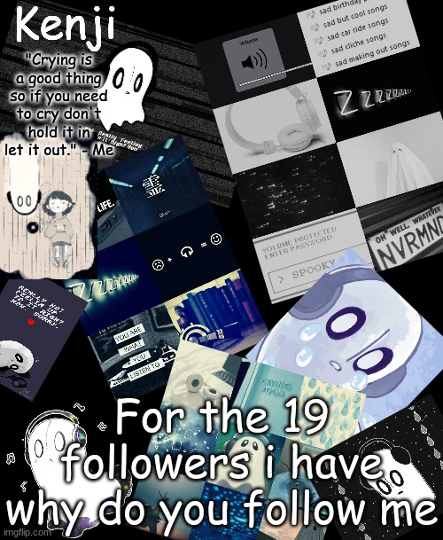 napstablook | For the 19 followers i have why do you follow me | image tagged in napstablook | made w/ Imgflip meme maker