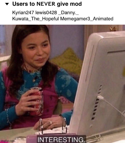 Lol | image tagged in icarly interesting | made w/ Imgflip meme maker