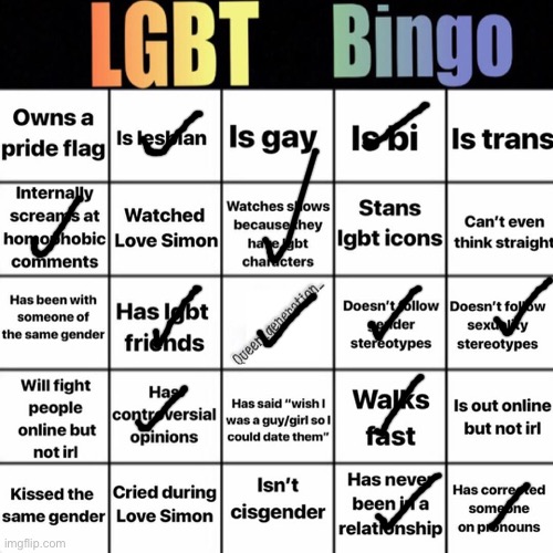 LGBTQ bingo | image tagged in lgbtq bingo | made w/ Imgflip meme maker