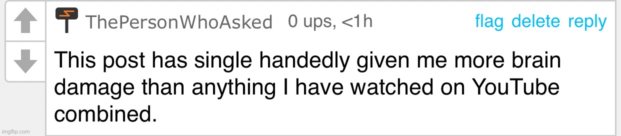 This post has single handedly given me more brain damage than an | image tagged in this post has single handedly given me more brain damage than an | made w/ Imgflip meme maker
