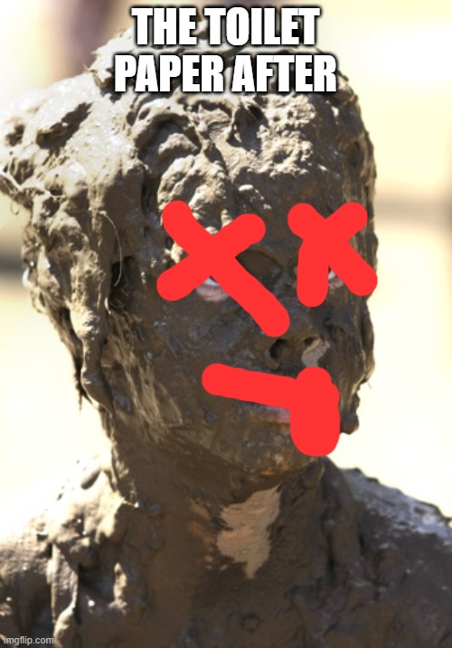 Muddy | THE TOILET PAPER AFTER | image tagged in muddy | made w/ Imgflip meme maker