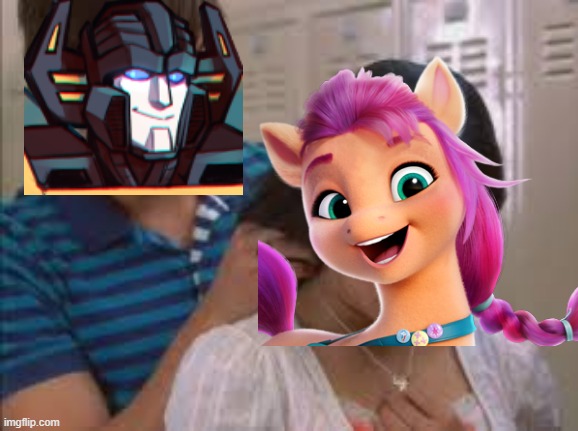 Sunstreaker x Sunny Starscout with High School Musical | image tagged in transformers,my little pony,memes,shipping | made w/ Imgflip meme maker